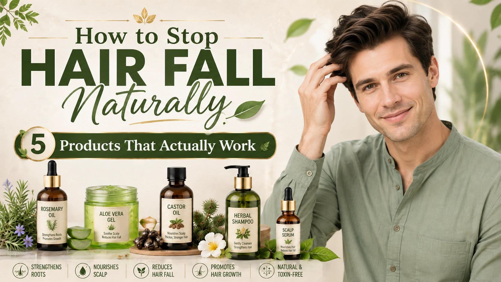 How to Stop Hair Fall Naturally – 5 Products That Actually Work