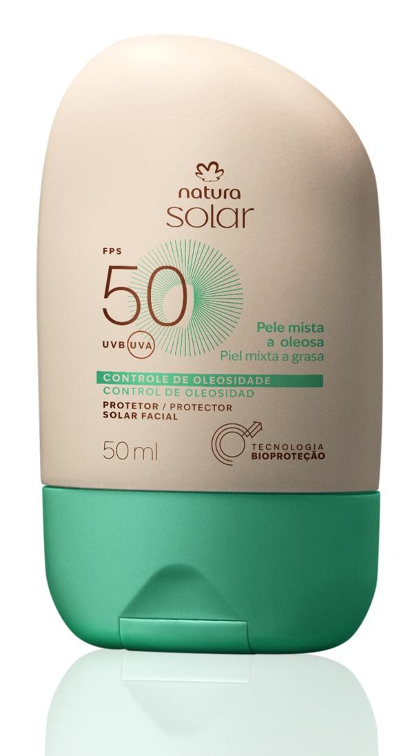 Protetor Solar Facial Pele Mista A Oleosa FPS 50 Natura Solar