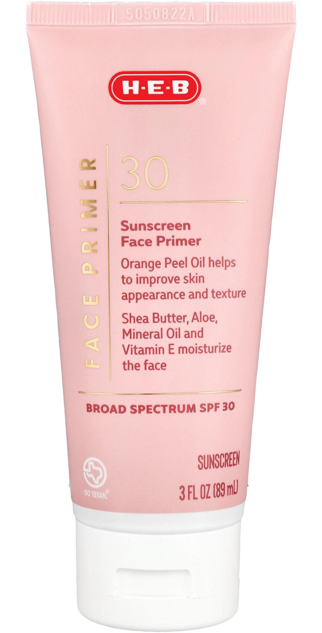 H-e-b Face Primer Broad Spectrum Sunscreen Lotion – SPF 30