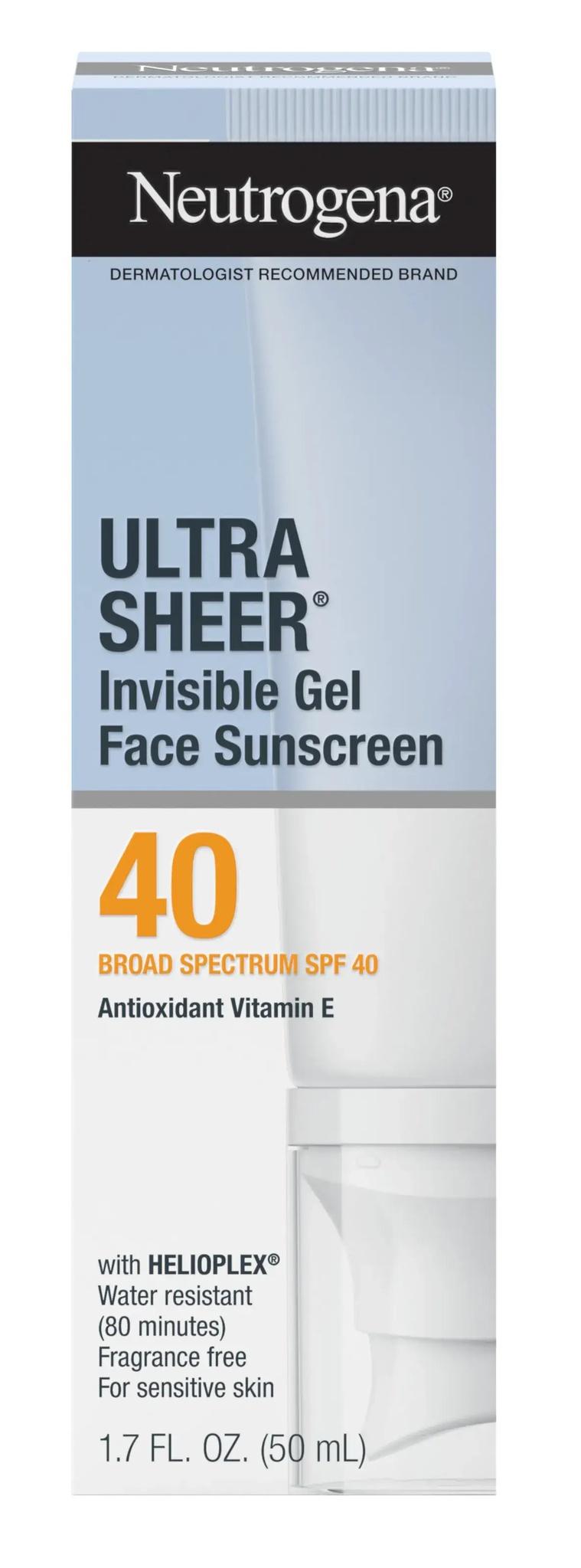 Ultra Sheer Invisible Gel Face Sunscreen Broad Spectrum SPF 40