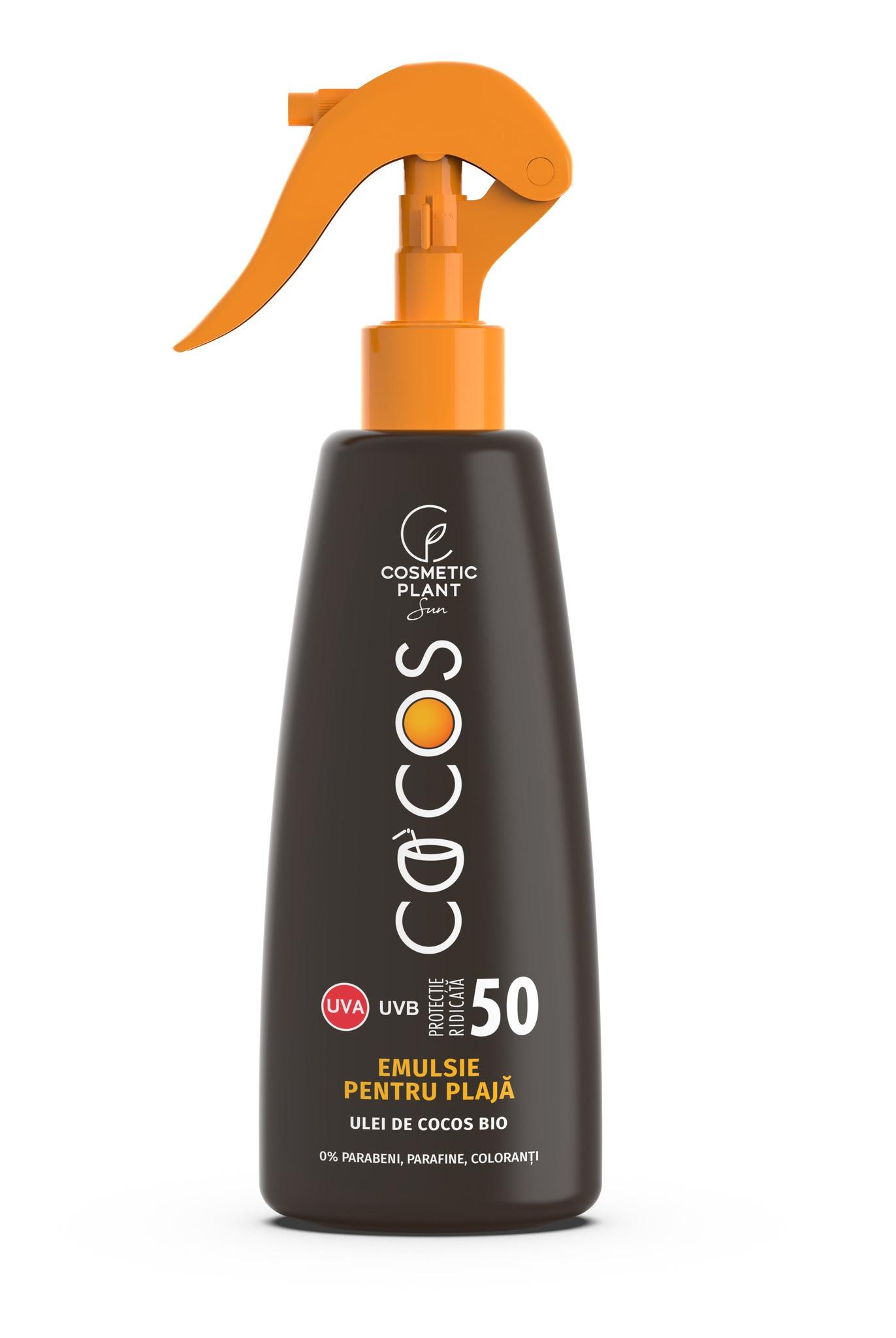 Emulsie Plajă Cocos SPF 50 Cu Ulei De Cocos Bio