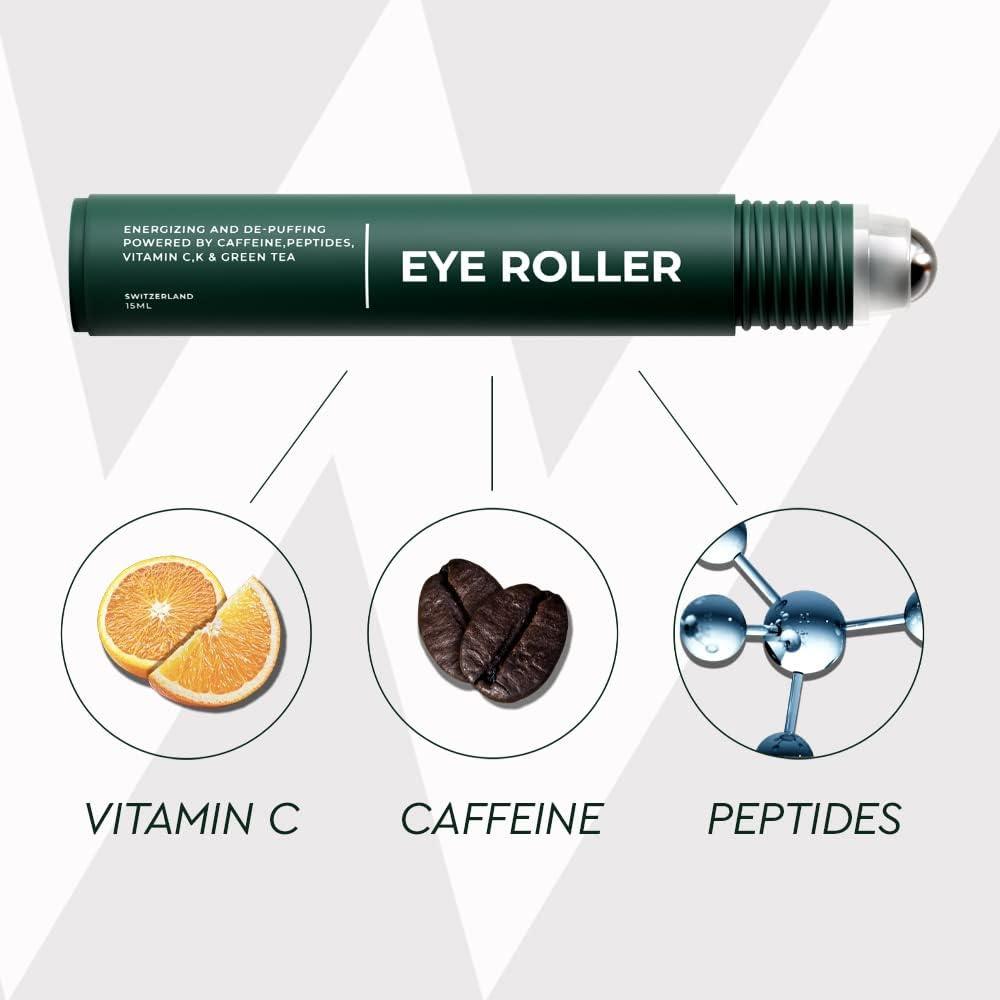 Energizing Undereye Roller With Caffeine, Vitamin C, Peptides