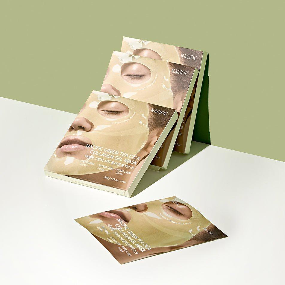 Green Tea Cica Collagen Gel Mask Set
