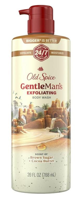 Gentleman's Exfoliating & Moisturizing Body Wash For Men, Brown Sugar + Cocoa Butter Scent