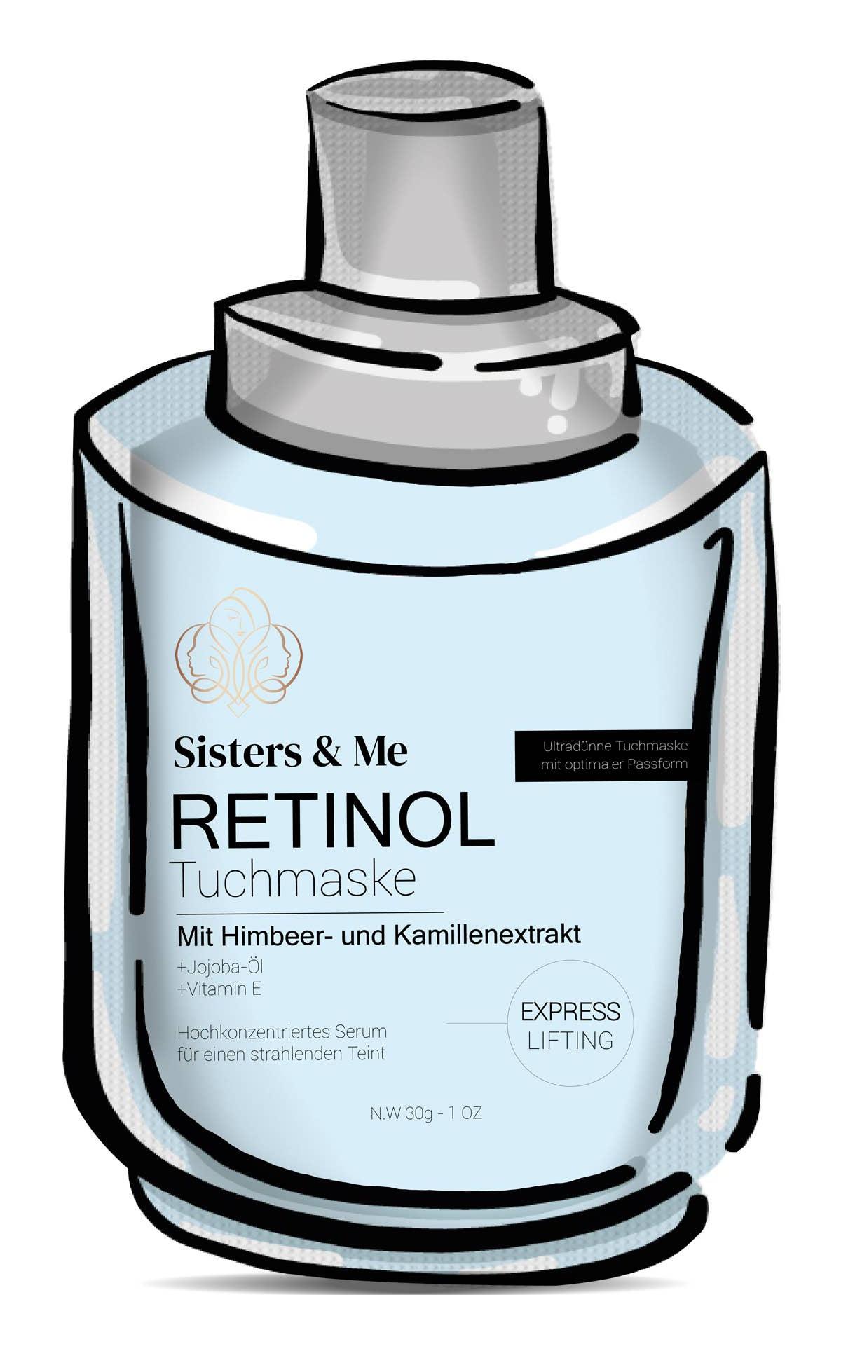 Retinol Tuchmaske Mit Himbeer- Und Kamillenextrakt