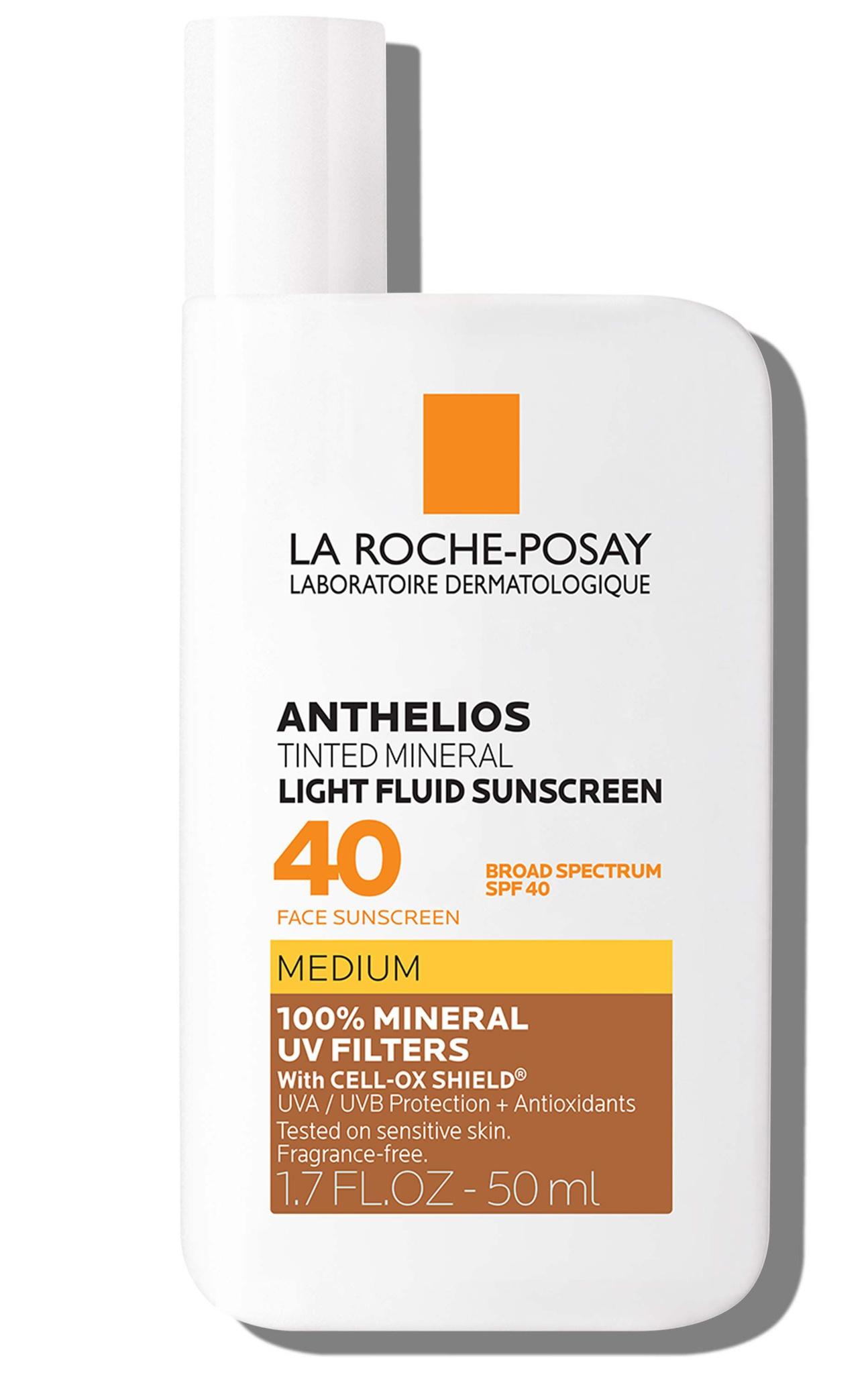 Anthelios Mineral Tinted Fluid Face Sunscreen SPF 40 In Medium