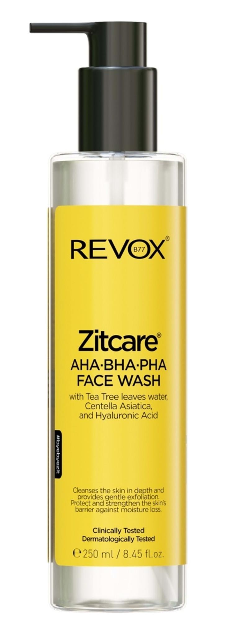 B77 Zitcare Face Wash 250ml - AHA, BHA, PHA, Tea Tree Leaves Water, Centella Asiatica And Hyaluronic Acid