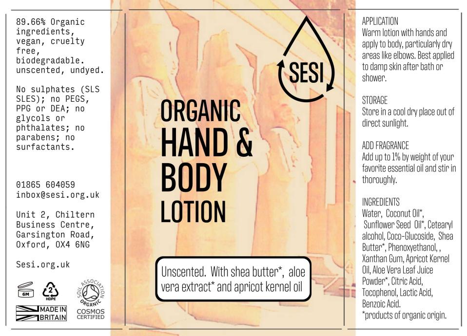 Organic Hand And Body Lotion - Unfragranced