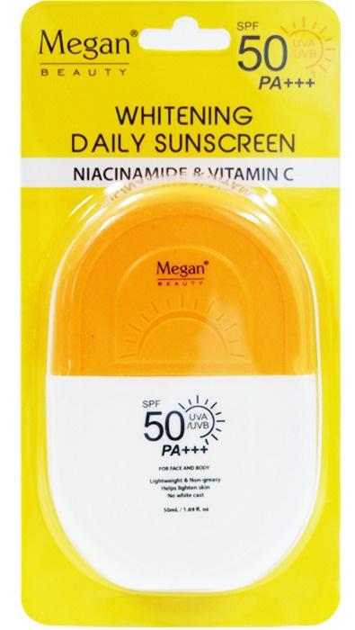 Megan Whitening Daily Sunscreen With Its SPF50 Pa+++