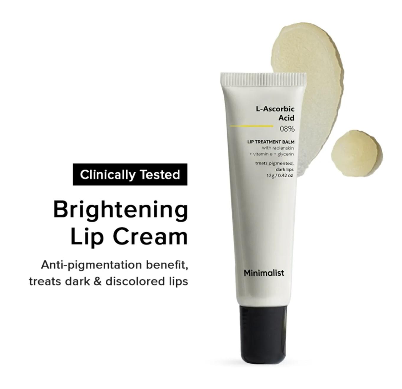 Minimalist Lip Treatment Balm For Pigmented & Dark Lips | 8% L-ascorbic Acid With Vitamin E, Radianskin & Glycerine