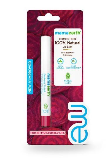 Beetroot Tinted 100% Natural Lip Balm With Beetroot & Beeswax For 12h Moisturized Lips -