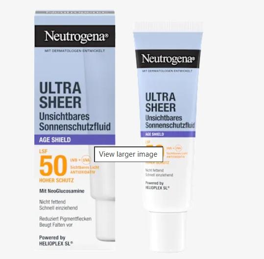 Sunscreen Facial Fluid, Ultra Sheer Age Shield, SPF 50