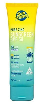 Pure Zinc Natural Sun Cream SPF 50 Reef Safe & Non Nano Zinc Oxide Sunscreen