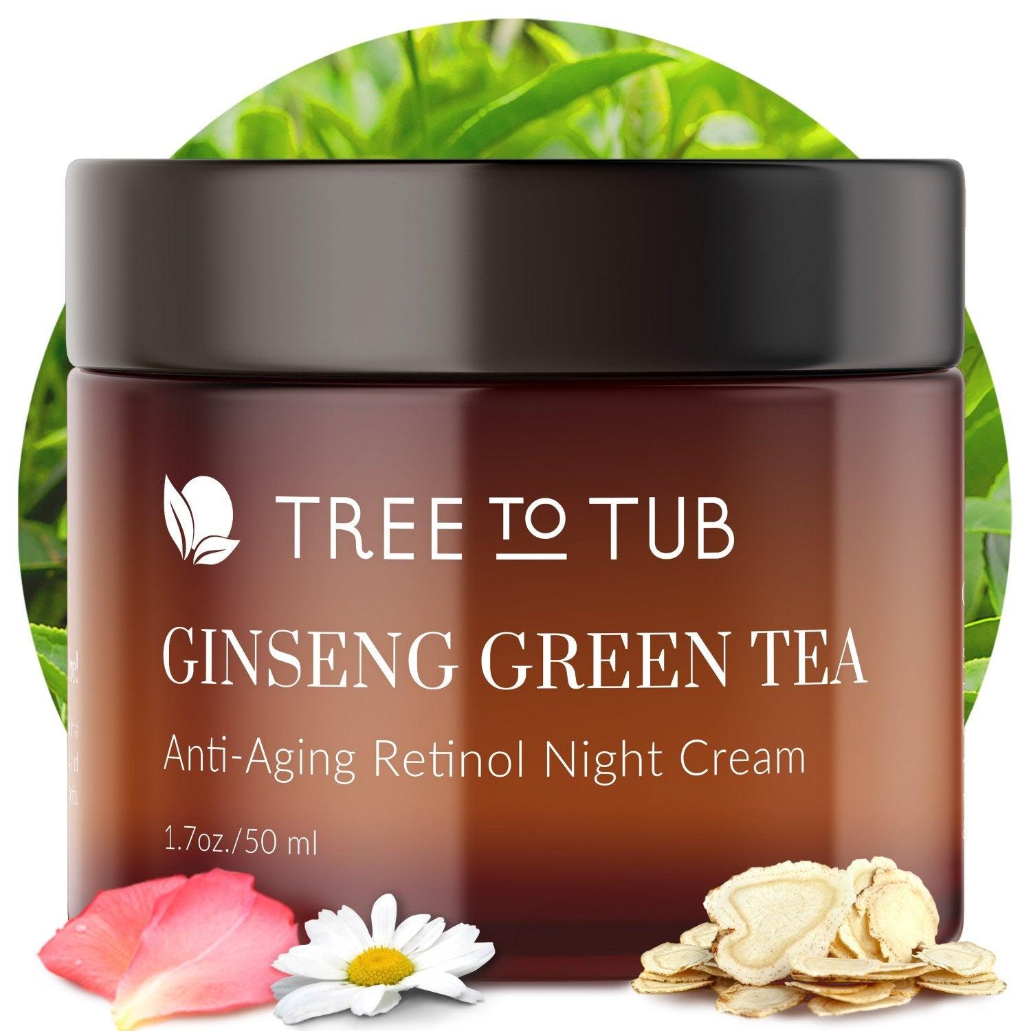 Ginseng Green Tea Anti-aging Retinol Night Cream - Natural Brightening For All Skin Types