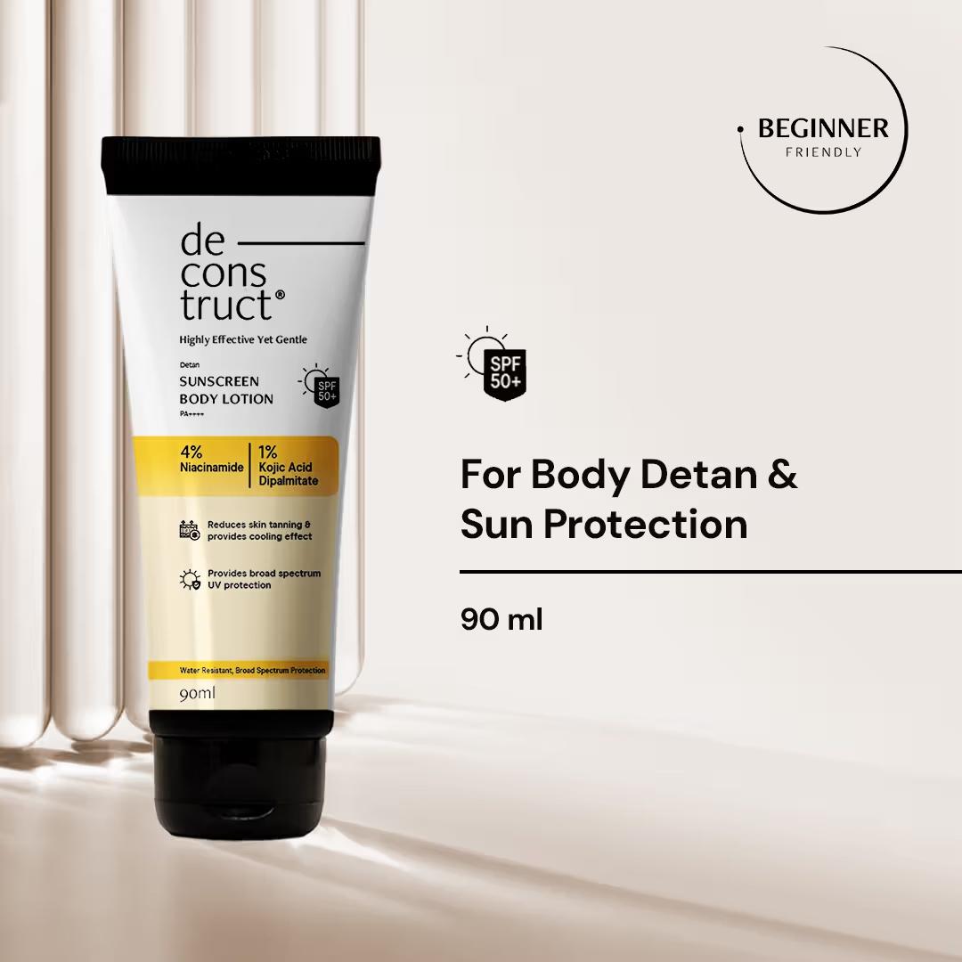 Detan Sunscreen Body Lotion - 4% Niacinamide +1% Kojic Acid Dipalmitate + SPF 50 Pa+++