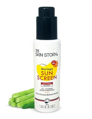 Moringa Matte Face Sunscreen SPF 50+ Pa+++ UVA-UVB Protect, Anti-aging, No White Cast (100g)