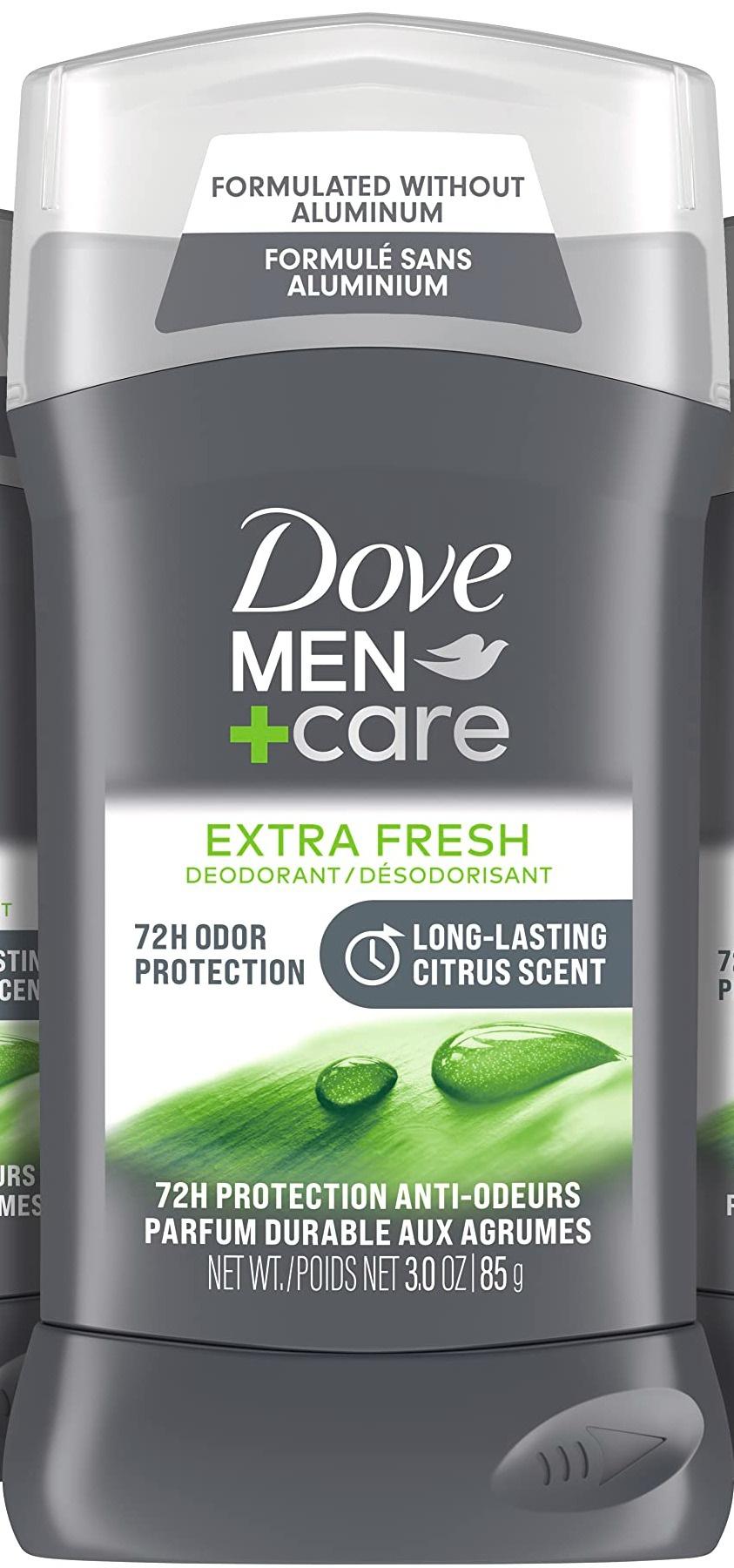Men+care Deodorant Stick For Men Extra Fresh 4 Count Aluminum Free 72-hour Odor Protection Mens Deodorant With 1/4 Moisturizing Cream
