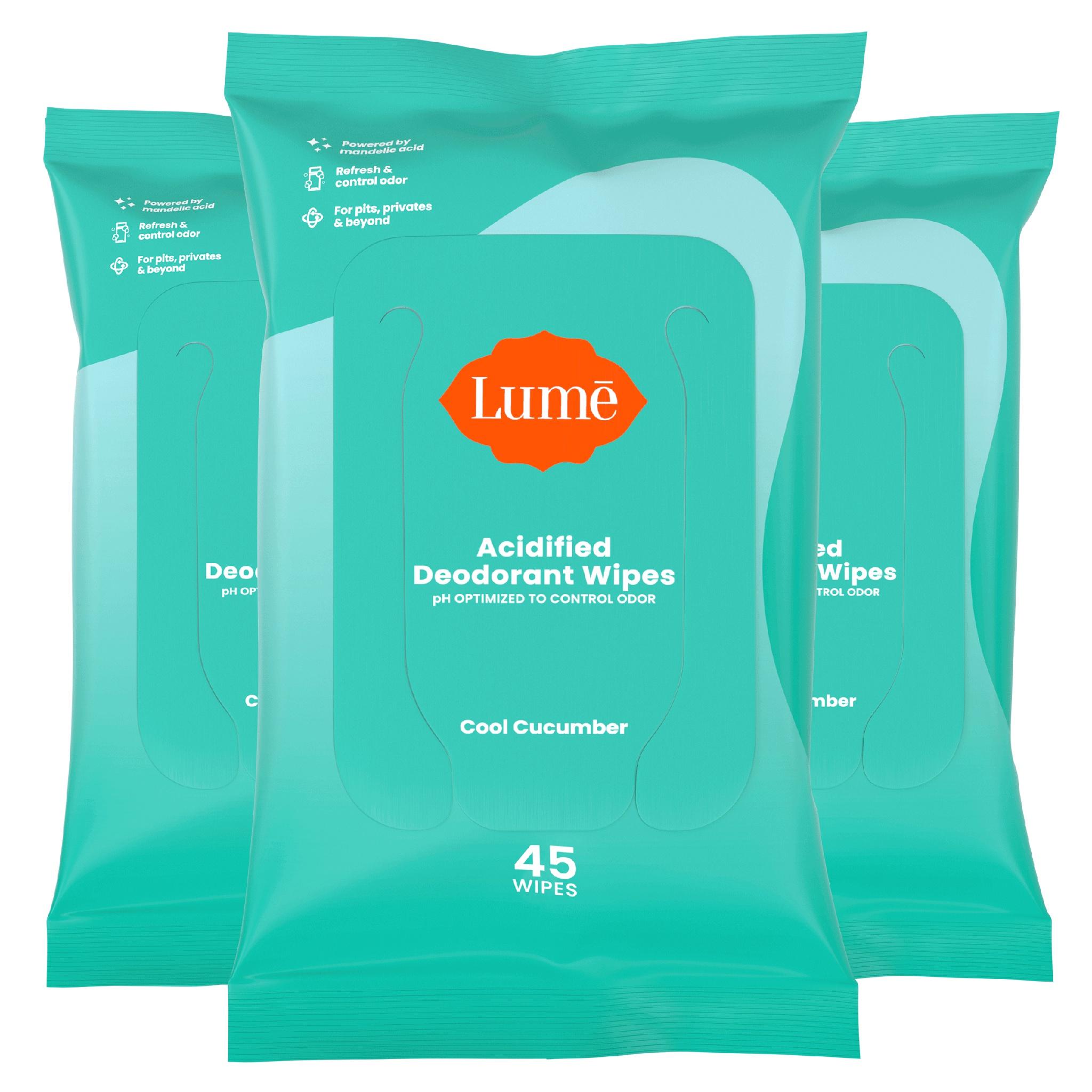 Lume Acidified Deodorant Wipes