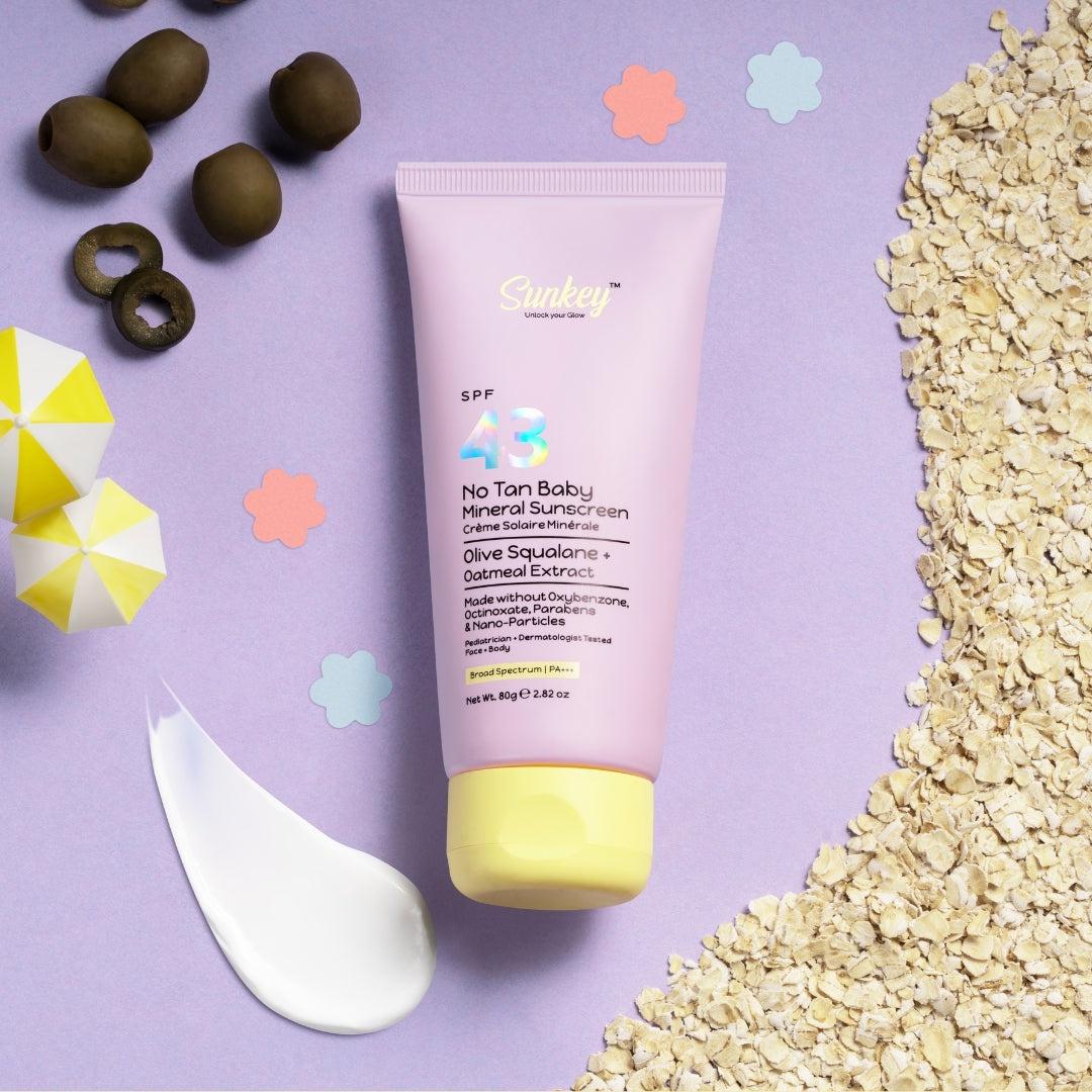 No Tan Baby Mineral Sunscreen - SPF 43 With Olive Squalane + Oatmeal Extract