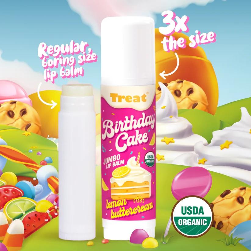 Lemon Buttercream Birthday Cake Lip Balm