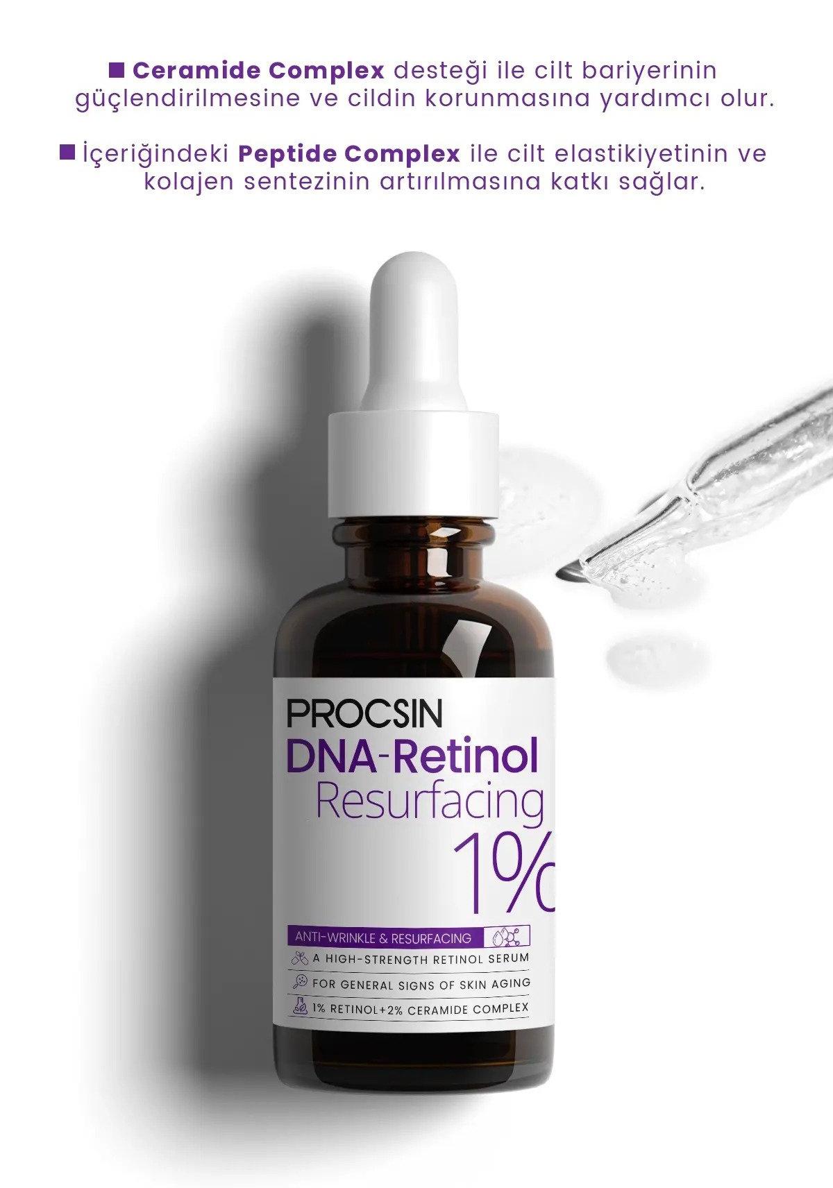 Procsin Hydro Solution %1 Retinol + Ceramide Complex Yoğun Kırışıklık Karşıtı Onarım + Yenileyici Bakım Serumu
