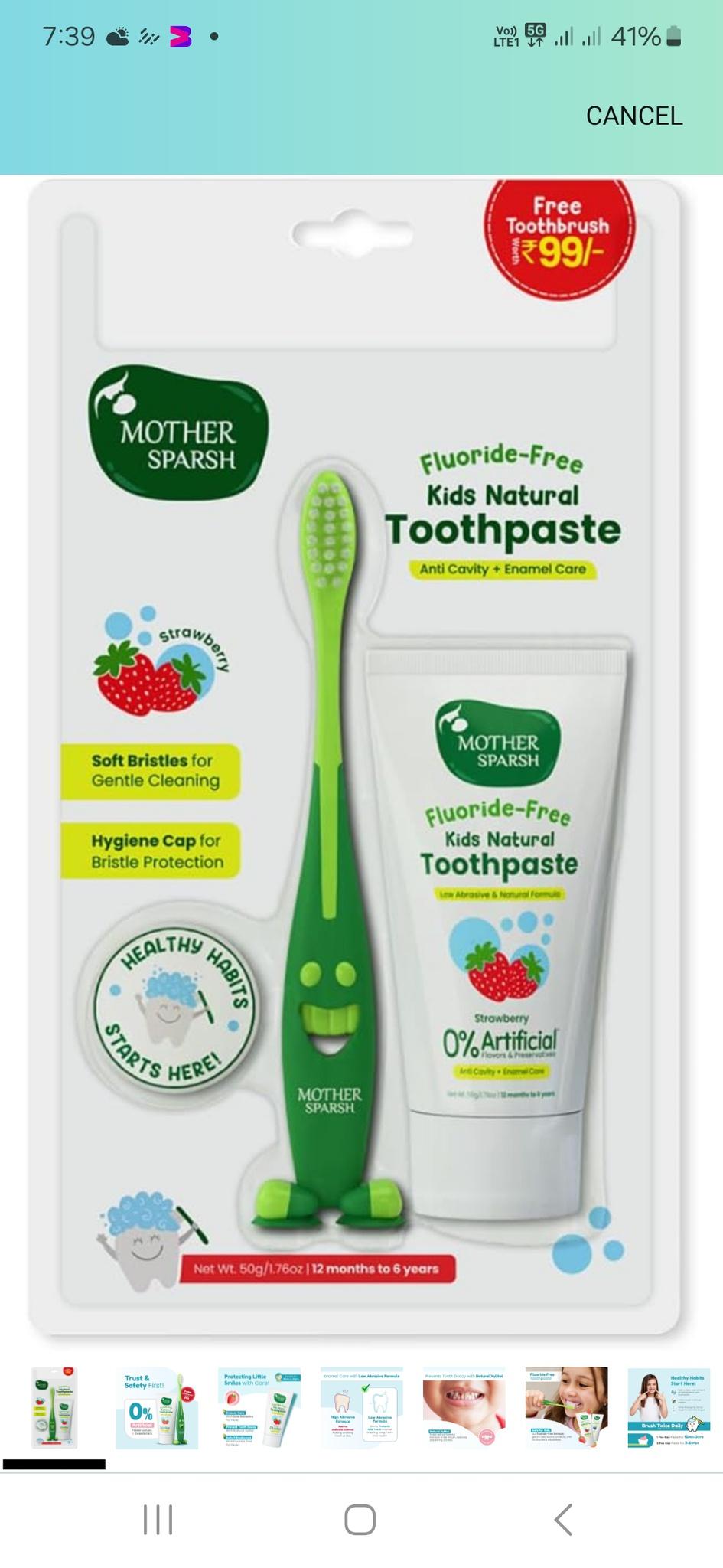 Mother Sparsh Toothpaste For Kids