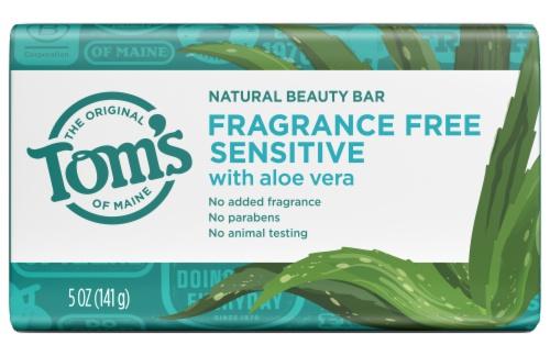 Tom's Of Maine Natural Beauty Bar Soap For Sensitive Skin With Aloe Vera, Fragrance-free