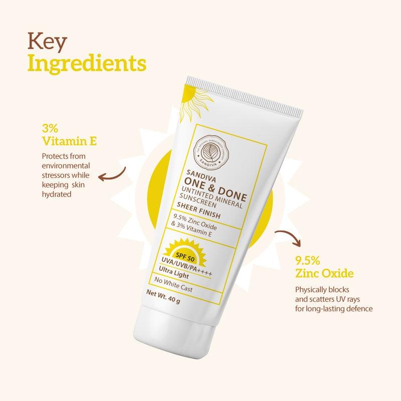One & Done Untinted Mineral Sunscreen SPF 50 - Sheer Finish