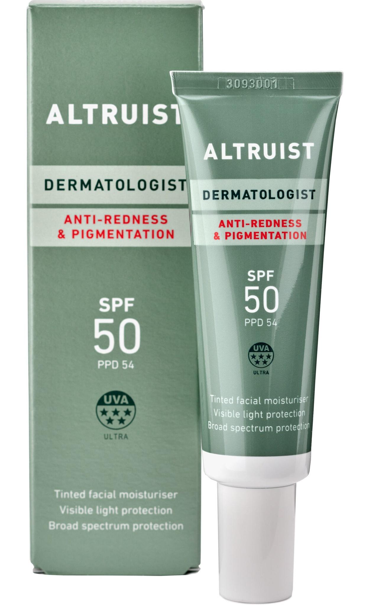 Dermatologist Anti Redness And Pigmentation SPF50 Tinted Face Cream, Unscented