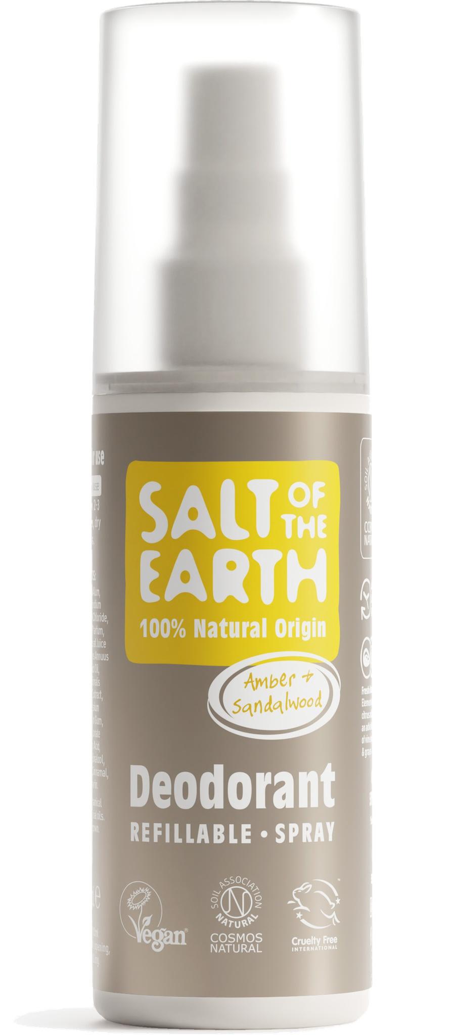 Amber & Sandalwood Natural Deodorant Refillable Spray