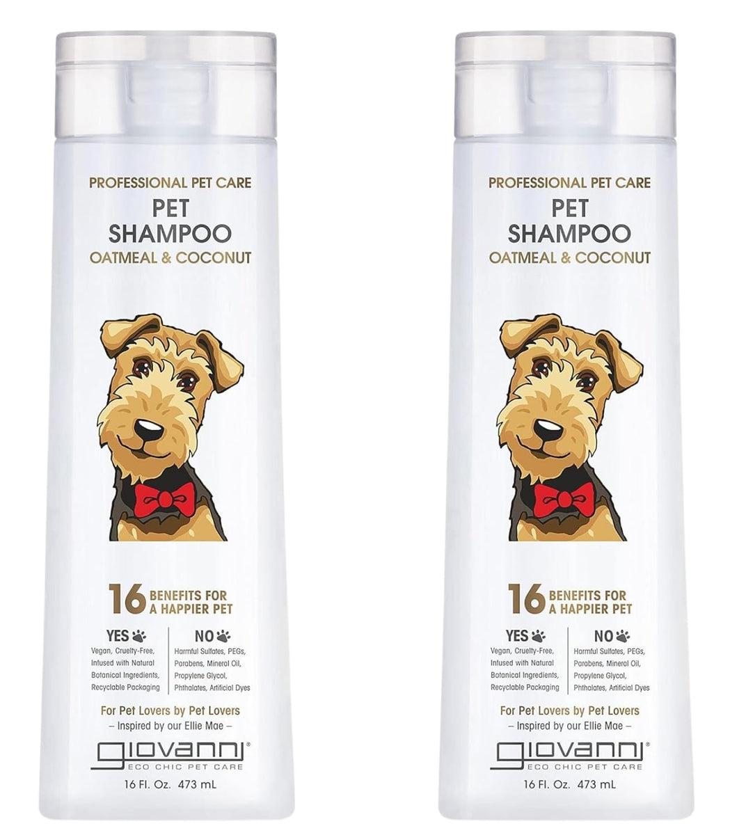 Professional Pet Shampoo - Oatmeal & Coconut, Aloe Vera For All Dog Fur Types
