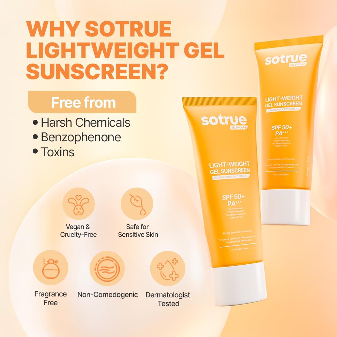 Lightweight Gel Sunscreen 50+ Pa+++ For Face