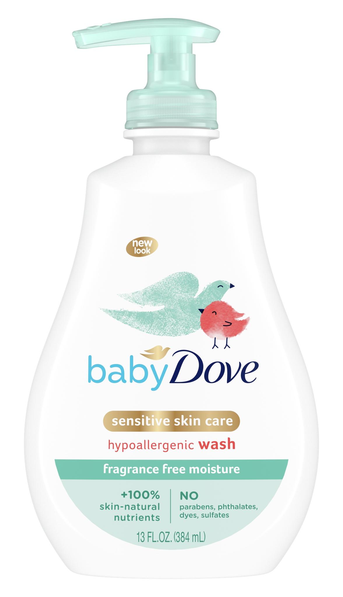 Baby Dove Fragrance Free Moisture Baby Body Wash & Shampoo Hypoallergenic For Eczema-prone Skin